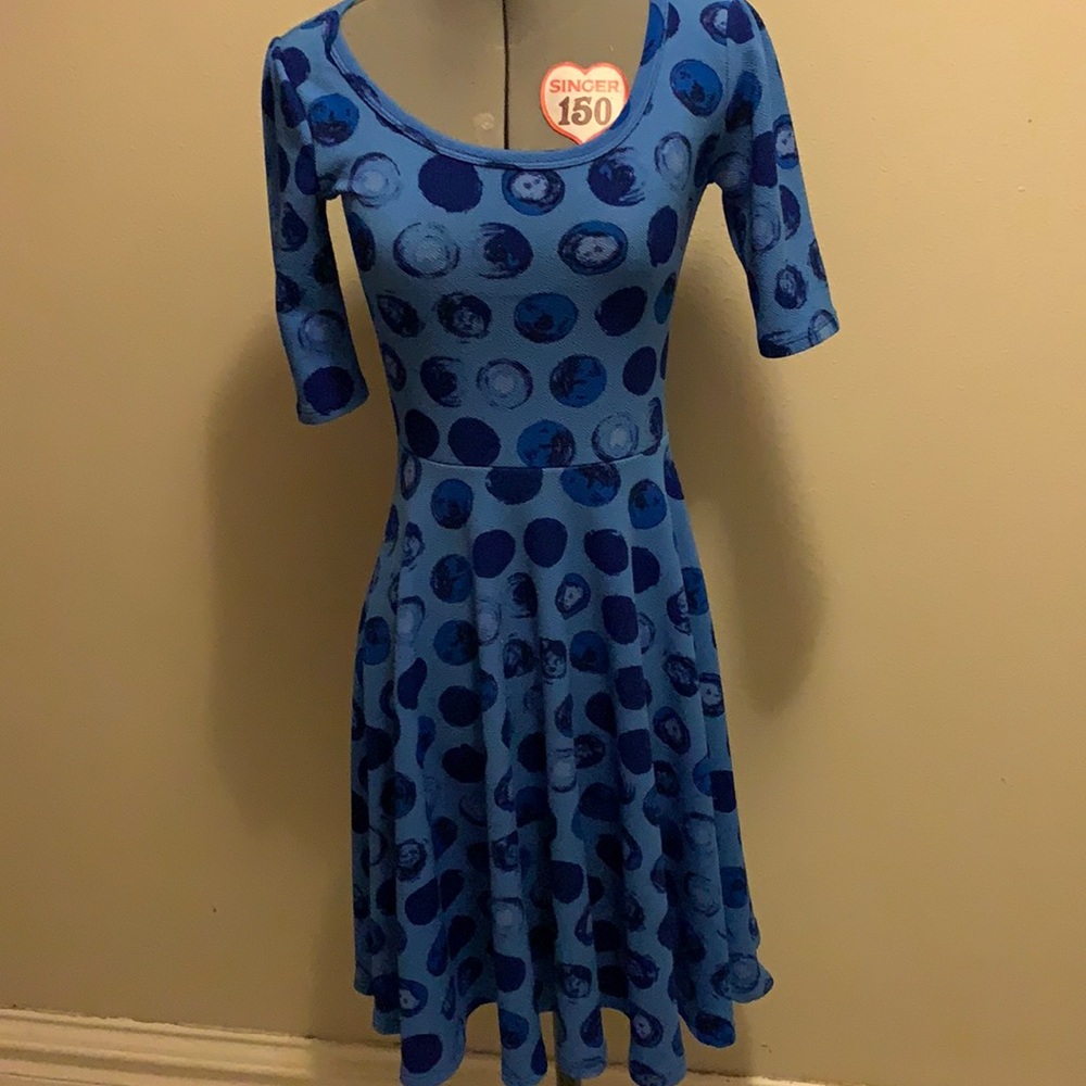 Blue polka dot LulaRoe dress